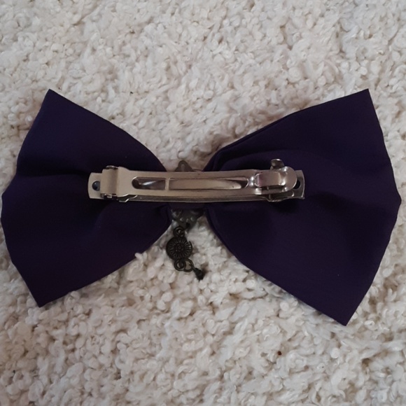 Purple bow barette - Picture 2 of 3